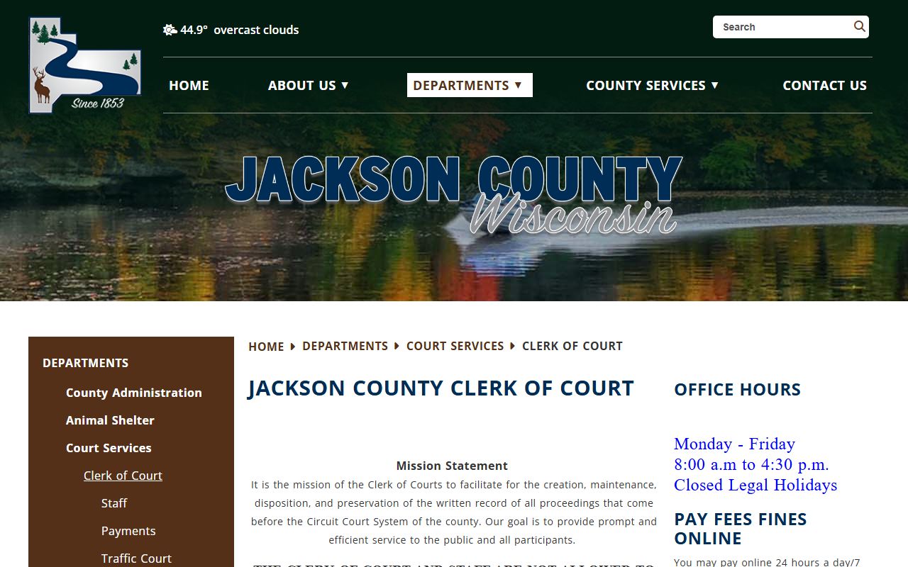 Jackson County bench warrants clerk of court resources