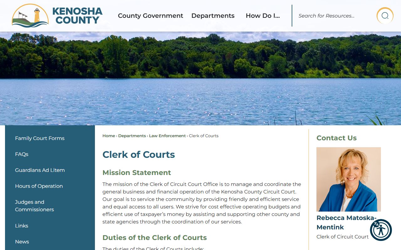 Kenosha bench warrants county clerk of courts