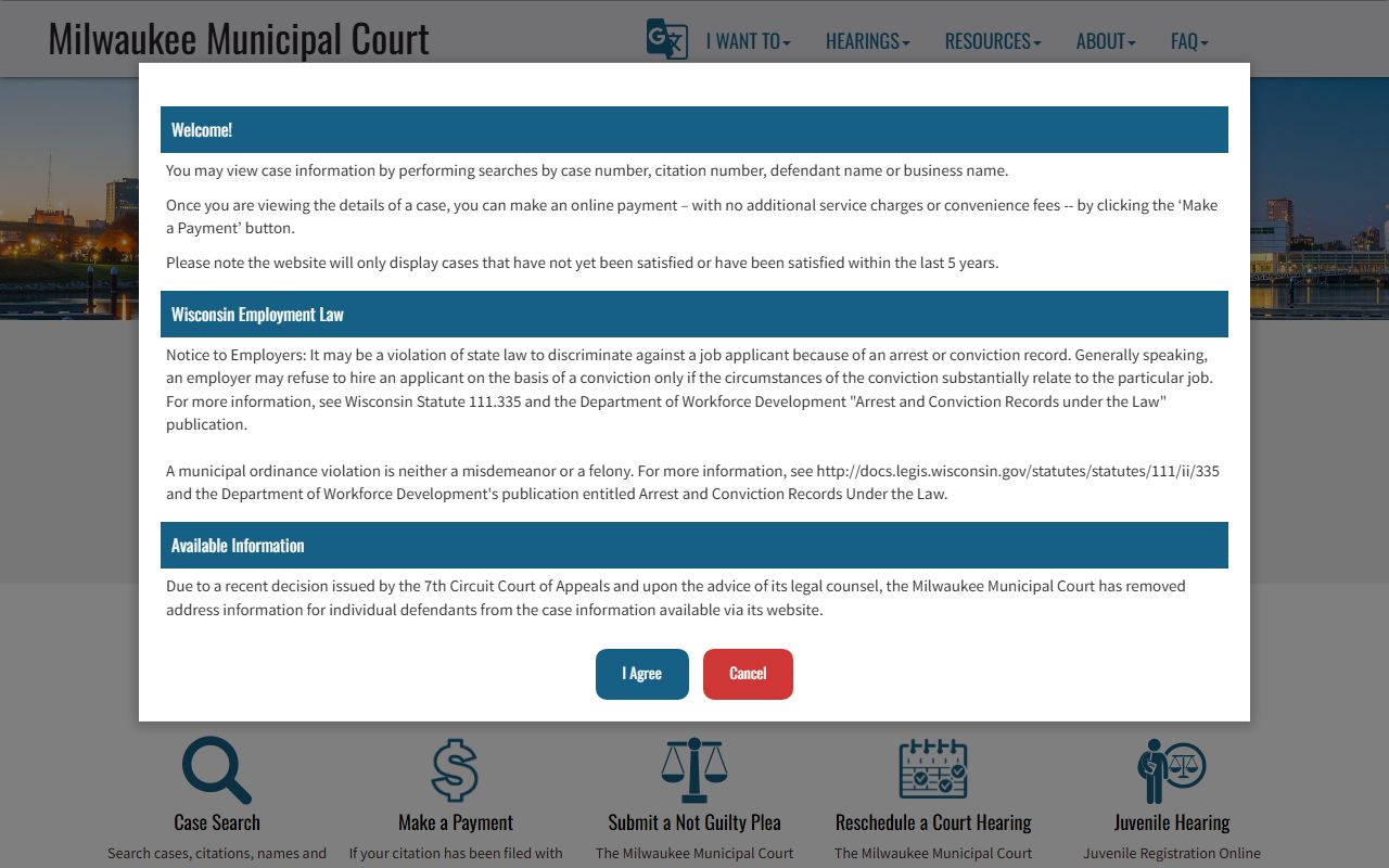 Milwaukee bench warrants municipal court case search