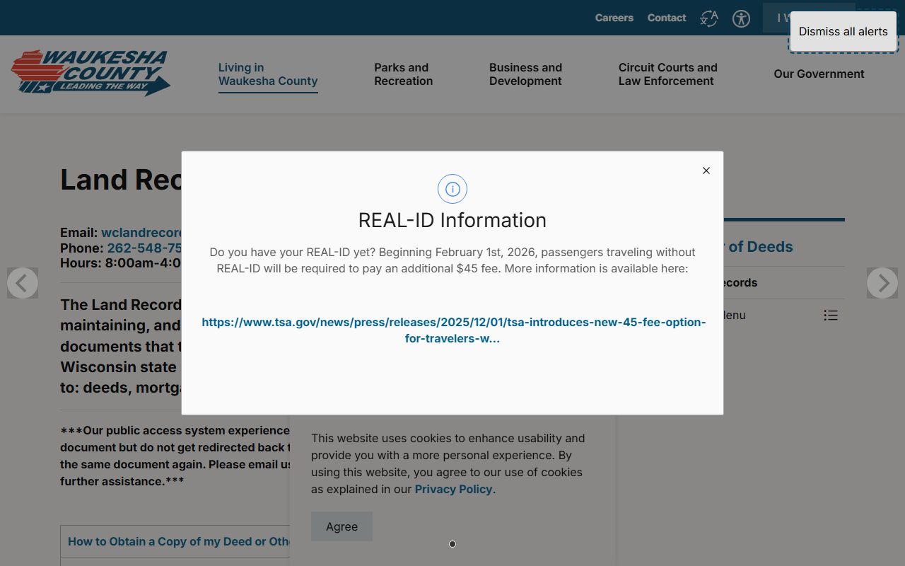Waukesha County bench warrants county records access
