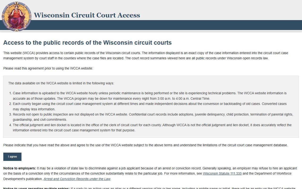Wisconsin bench warrants circuit court access portal
