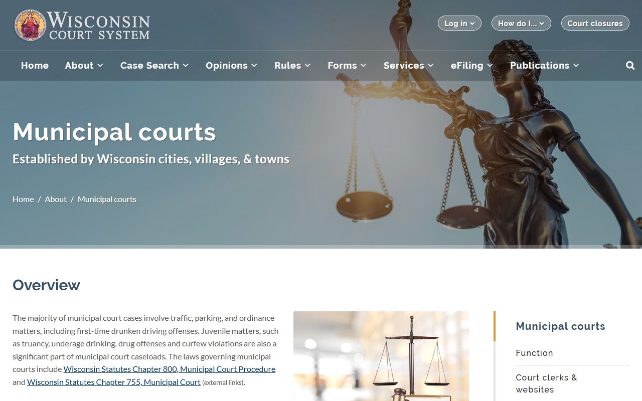 Wisconsin bench warrants municipal court overview