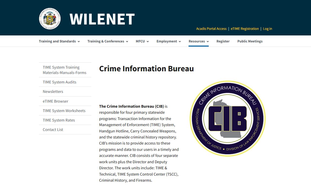 Wisconsin bench warrants crime information bureau resources